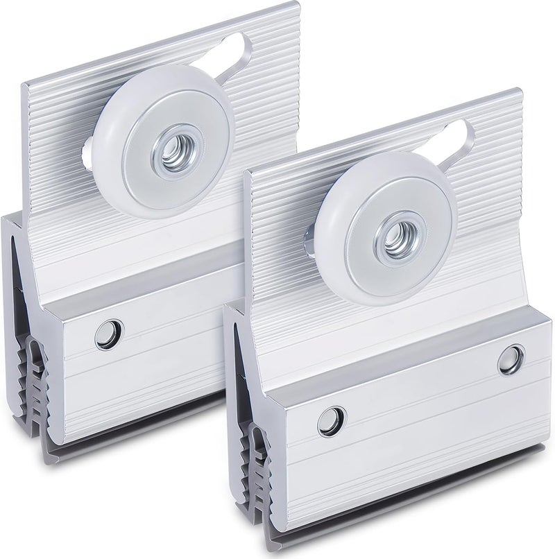 Yaocom 2 Pcs M 6145 Frameless Shower Door Roller Top Bracket Roller Assembly 3/4 in Round Plastic Wheel Shower Door Replacement Part Ball Bearing, Extruded Aluminum, Chrome Finish, Fit 3/16 in Glass - Image 1